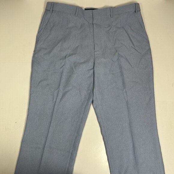 New Adjust A Band Men's Blue Dress Pants Expandable Flat Front Straight Sz 40M - Picture 2 of 9
